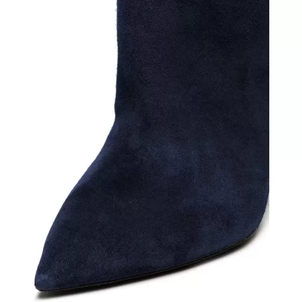 imageFSJ Women Sexy Thigh High Long Boots Over The Knee Cone High Heels Stretch Winter Dress Shoes SizeNavy