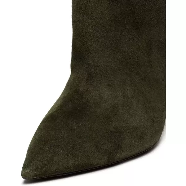 imageFSJ Women Sexy Thigh High Long Boots Over The Knee Cone High Heels Stretch Winter Dress Shoes SizeOlive