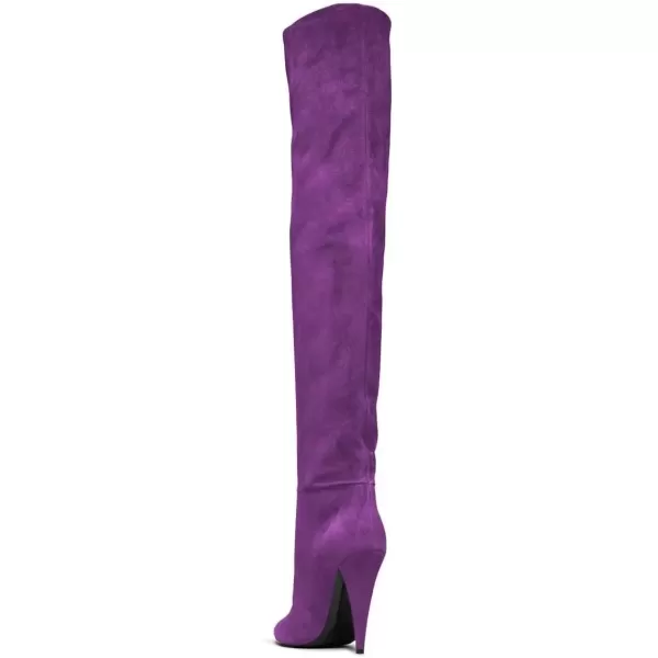 imageFSJ Women Sexy Thigh High Long Boots Over The Knee Cone High Heels Stretch Winter Dress Shoes SizePurple