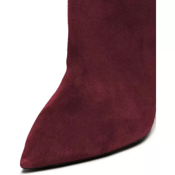 imageFSJ Women Sexy Thigh High Long Boots Over The Knee Cone High Heels Stretch Winter Dress Shoes SizeWine