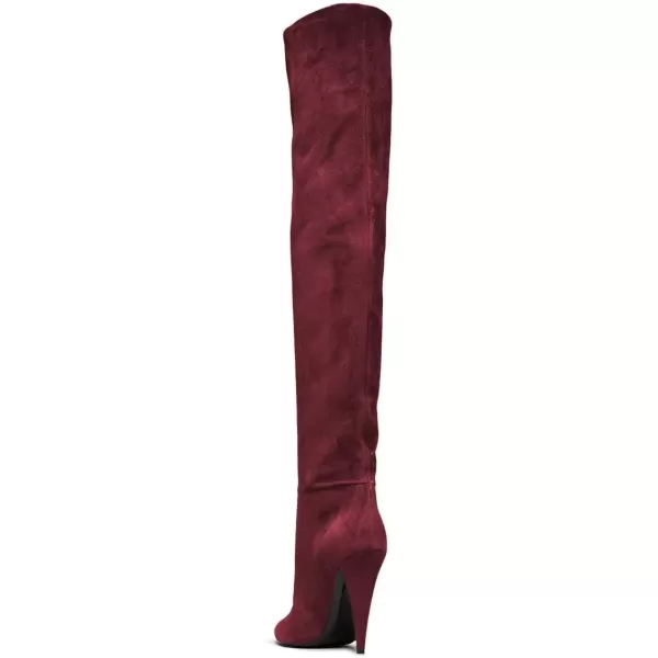 imageFSJ Women Sexy Thigh High Long Boots Over The Knee Cone High Heels Stretch Winter Dress Shoes SizeWine