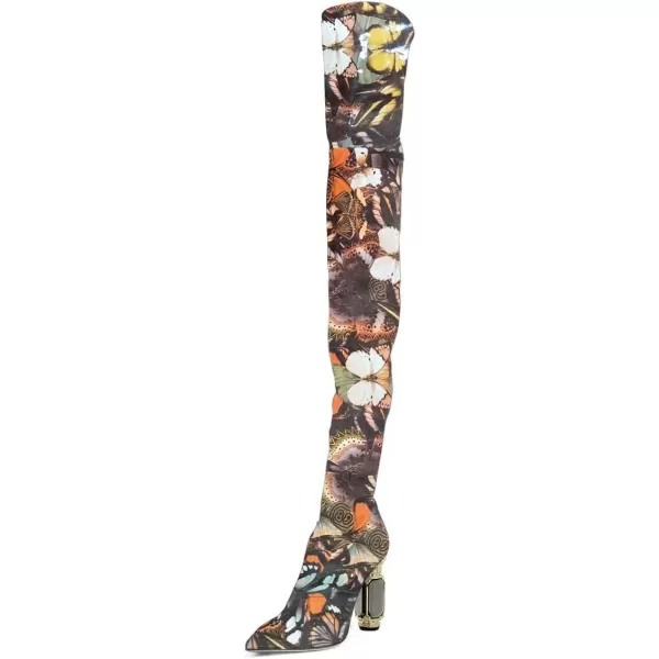 imageFSJ Women Winter Over The Knee Boots Crystal Chunky High Heel Stretch Thigh High Fashion Zipper Long Boots Warm Shoes Size 415 USButterfly