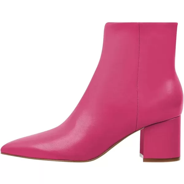 imageFSJ Women Dressy Pointed Toe Ankle Boots Chunky Block Heels Side Zipper BootiesHot Pink