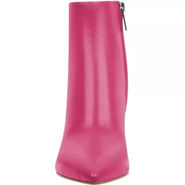 imageFSJ Women Dressy Pointed Toe Ankle Boots Chunky Block Heels Side Zipper BootiesHot Pink
