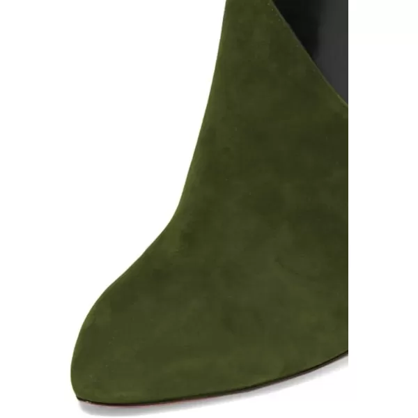 imageFSJ Women Fashion Closed Toe Ankle Booties Lace Up Bowknot High Heels Pumps Stilettos Winter Dress Office Wedding Shoes Size 415 USOlive Green