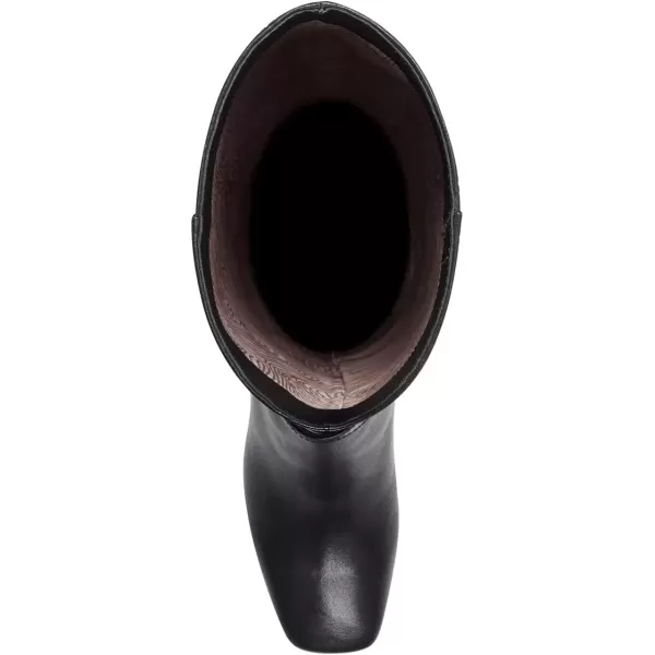 imageFSJ Women Fashion Knee High Long Boots Pull On Closed Toe Chunky Mid Heel Side Zipper Fall Winter Ladies Dress Party Casual Shoes Size 415 USBlack