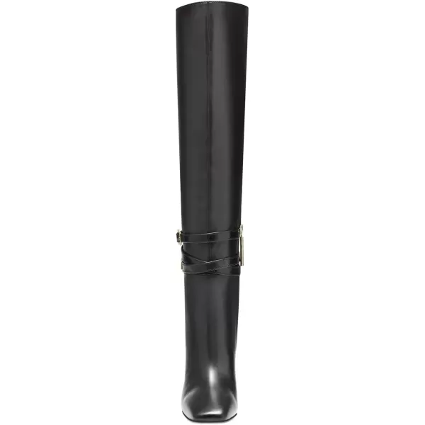 imageFSJ Women Fashion Knee High Long Boots Pull On Closed Toe Chunky Mid Heel Side Zipper Fall Winter Ladies Dress Party Casual Shoes Size 415 USBlack