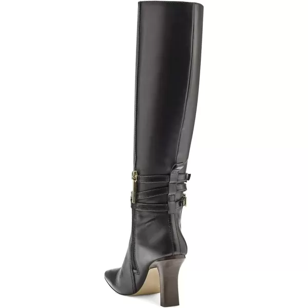 imageFSJ Women Fashion Knee High Long Boots Pull On Closed Toe Chunky Mid Heel Side Zipper Fall Winter Ladies Dress Party Casual Shoes Size 415 USBlack