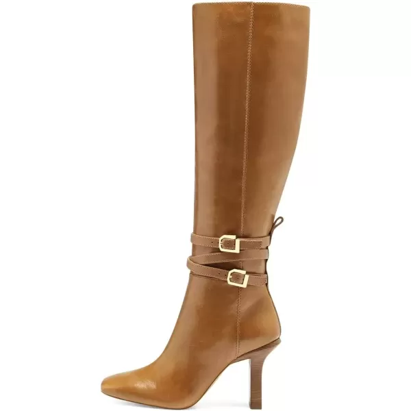 imageFSJ Women Fashion Knee High Long Boots Pull On Closed Toe Chunky Mid Heel Side Zipper Fall Winter Ladies Dress Party Casual Shoes Size 415 USBrown