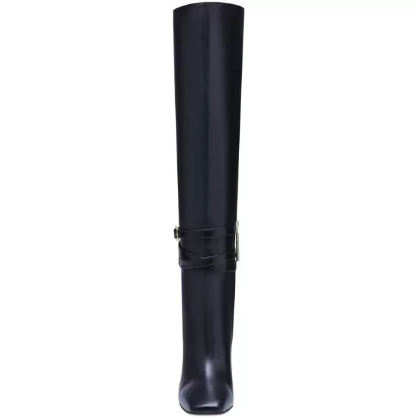 imageFSJ Women Fashion Knee High Long Boots Pull On Closed Toe Chunky Mid Heel Side Zipper Fall Winter Ladies Dress Party Casual Shoes Size 415 USDark Blue