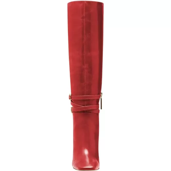 imageFSJ Women Fashion Knee High Long Boots Pull On Closed Toe Chunky Mid Heel Side Zipper Fall Winter Ladies Dress Party Casual Shoes Size 415 USDarkred