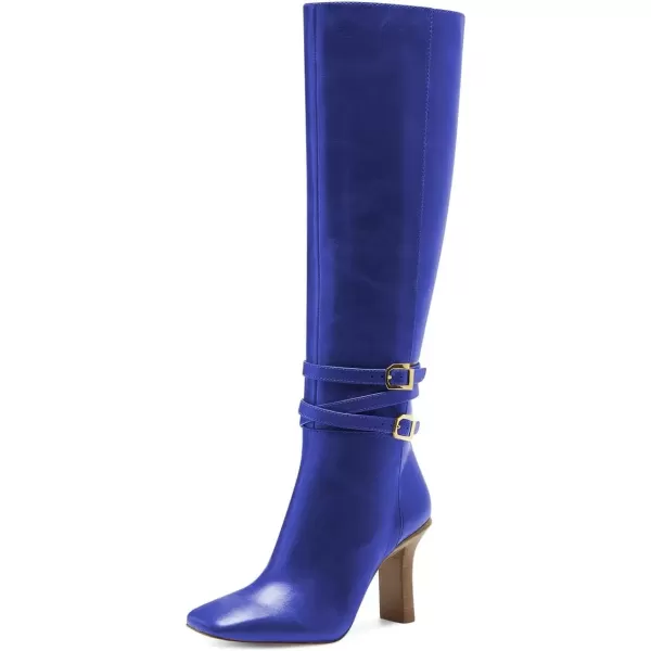 imageFSJ Women Fashion Knee High Long Boots Pull On Closed Toe Chunky Mid Heel Side Zipper Fall Winter Ladies Dress Party Casual Shoes Size 415 USNavy