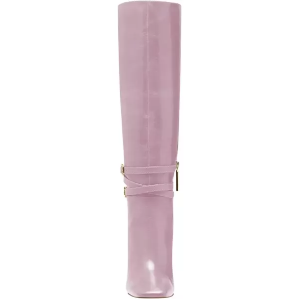 imageFSJ Women Fashion Knee High Long Boots Pull On Closed Toe Chunky Mid Heel Side Zipper Fall Winter Ladies Dress Party Casual Shoes Size 415 USPink