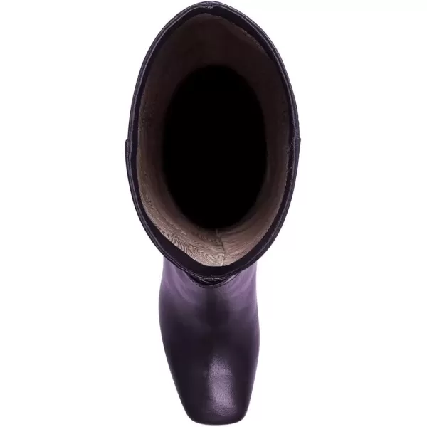 imageFSJ Women Fashion Knee High Long Boots Pull On Closed Toe Chunky Mid Heel Side Zipper Fall Winter Ladies Dress Party Casual Shoes Size 415 USPurple