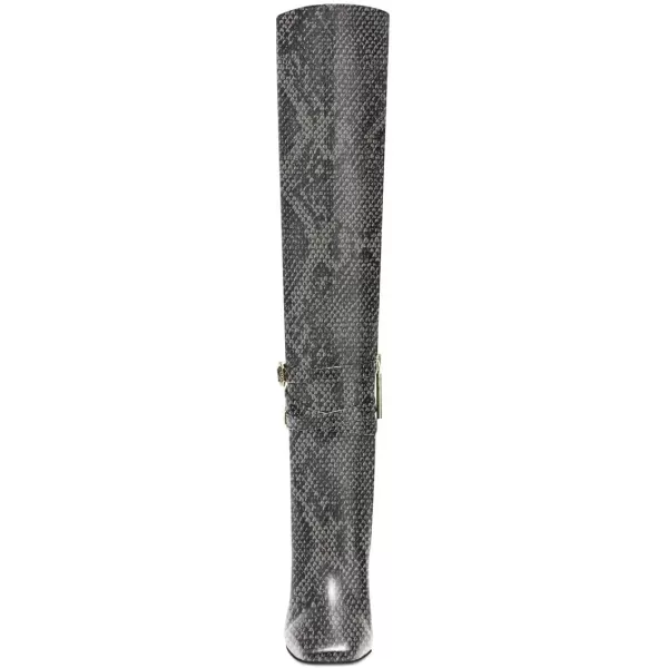 imageFSJ Women Fashion Knee High Long Boots Pull On Closed Toe Chunky Mid Heel Side Zipper Fall Winter Ladies Dress Party Casual Shoes Size 415 USSnakeskin