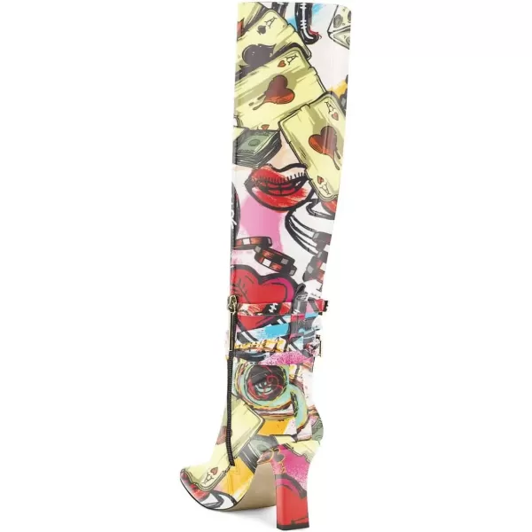 imageFSJ Women Fashion Knee High Long Boots Pull On Closed Toe Chunky Mid Heel Side Zipper Fall Winter Ladies Dress Party Casual Shoes Size 415 USSweet Heart