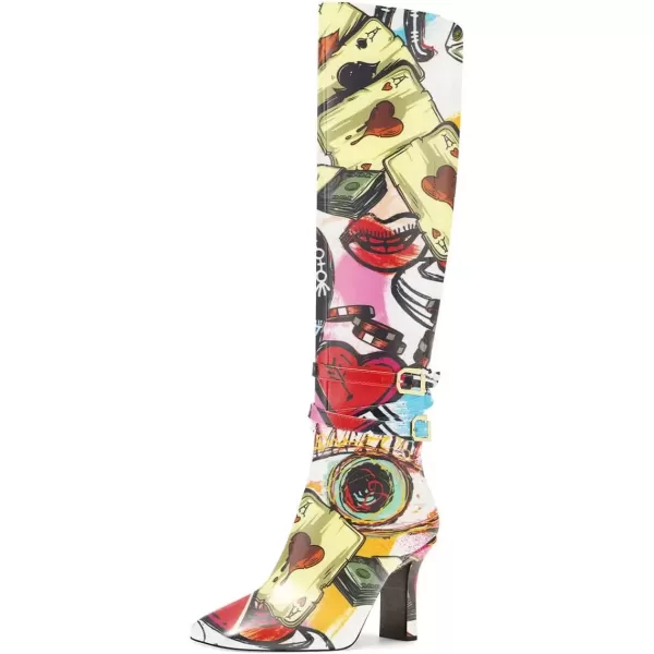 imageFSJ Women Fashion Knee High Long Boots Pull On Closed Toe Chunky Mid Heel Side Zipper Fall Winter Ladies Dress Party Casual Shoes Size 415 USSweet Heart