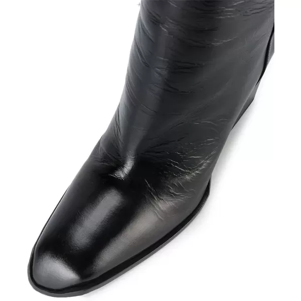 imageFSJ Women Fashion Knee High Stretch Long Boots Round Toe Block Chunky Heel Pull On Party Dress Shoes Size 415 USBlack