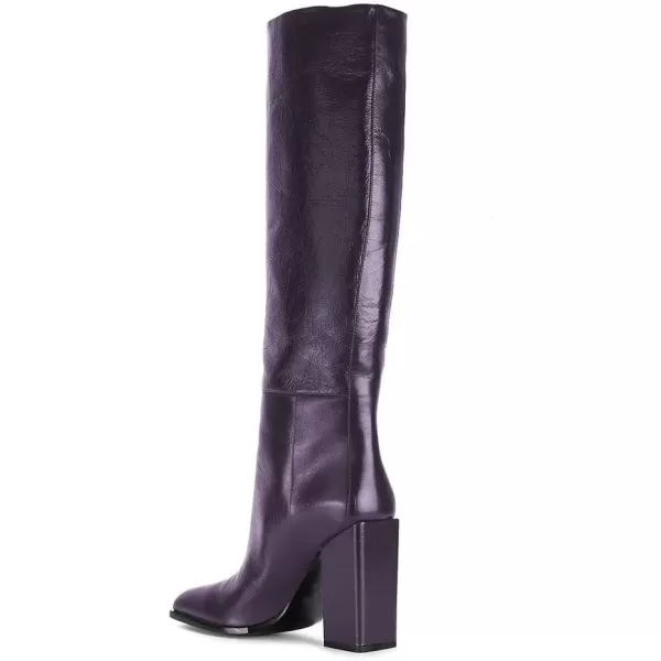 imageFSJ Women Fashion Knee High Stretch Long Boots Round Toe Block Chunky Heel Pull On Party Dress Shoes Size 415 USDarkorchid