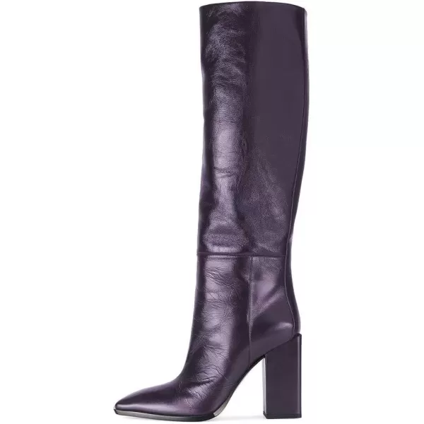 imageFSJ Women Fashion Knee High Stretch Long Boots Round Toe Block Chunky Heel Pull On Party Dress Shoes Size 415 USDarkorchid