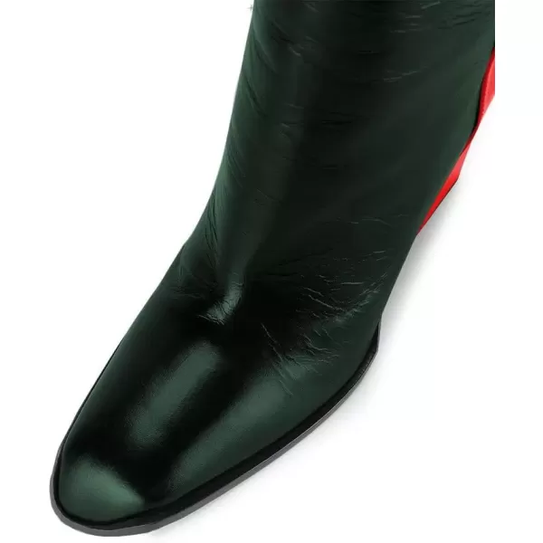 imageFSJ Women Fashion Knee High Stretch Long Boots Round Toe Block Chunky Heel Pull On Party Dress Shoes Size 415 USPurple Green