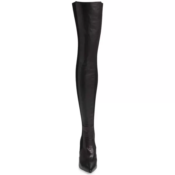 imageFSJ Women Pointed Toe Stiletto Spike High Heel Stretchy Over the Knee Thigh High Dress Long Boots Size 415 USBlack