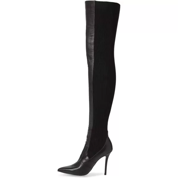 imageFSJ Women Pointed Toe Stiletto Spike High Heel Stretchy Over the Knee Thigh High Dress Long Boots Size 415 USBlack