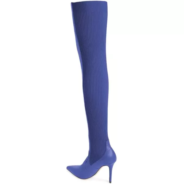 imageFSJ Women Pointed Toe Stiletto Spike High Heel Stretchy Over the Knee Thigh High Dress Long Boots Size 415 USBlue