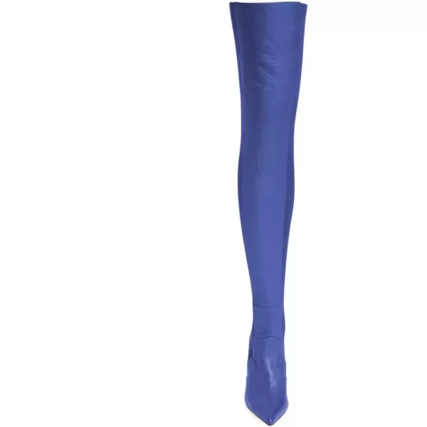 imageFSJ Women Pointed Toe Stiletto Spike High Heel Stretchy Over the Knee Thigh High Dress Long Boots Size 415 USBlue