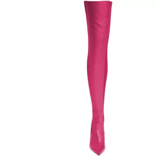 imageFSJ Women Pointed Toe Stiletto Spike High Heel Stretchy Over the Knee Thigh High Dress Long Boots Size 415 USDeep Pink