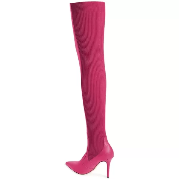 imageFSJ Women Pointed Toe Stiletto Spike High Heel Stretchy Over the Knee Thigh High Dress Long Boots Size 415 USDeep Pink