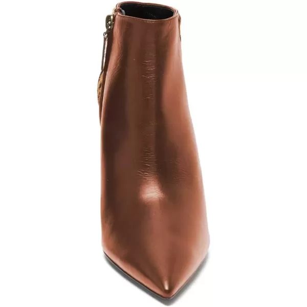 imageFSJ Women Thin Mid High Leopard Booties Slip On Pointed Toe Ankle Boots Comfy Zipper Shoes Size 415 USChocolate