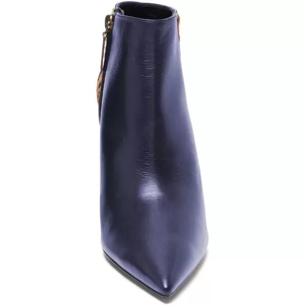 imageFSJ Women Thin Mid High Leopard Booties Slip On Pointed Toe Ankle Boots Comfy Zipper Shoes Size 415 USDark Blue