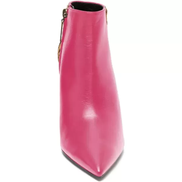 imageFSJ Women Thin Mid High Leopard Booties Slip On Pointed Toe Ankle Boots Comfy Zipper Shoes Size 415 USFuchsia