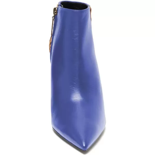 imageFSJ Women Thin Mid High Leopard Booties Slip On Pointed Toe Ankle Boots Comfy Zipper Shoes Size 415 USRoyal Blue