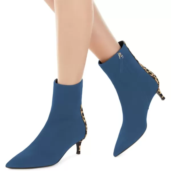 imageFSJ Womens Trendy Low Heel Ankle Leopard Boots Pointed Toe Booties Side Zipper Kitten Party Shoe 415 USGreen