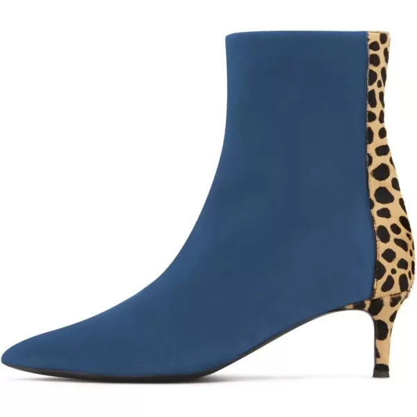 imageFSJ Womens Trendy Low Heel Ankle Leopard Boots Pointed Toe Booties Side Zipper Kitten Party Shoe 415 USGreen