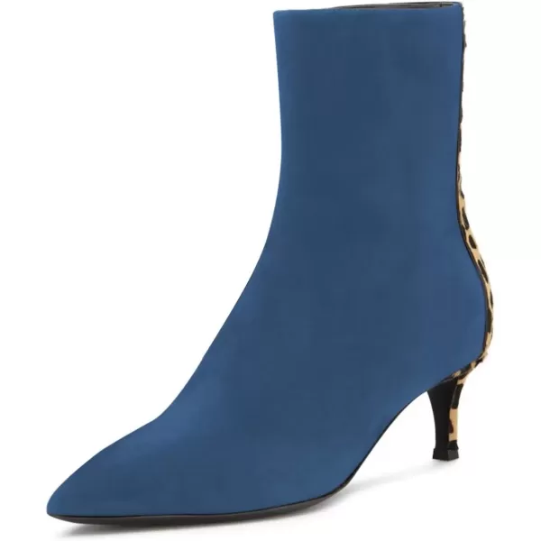 imageFSJ Womens Trendy Low Heel Ankle Leopard Boots Pointed Toe Booties Side Zipper Kitten Party Shoe 415 USGreen
