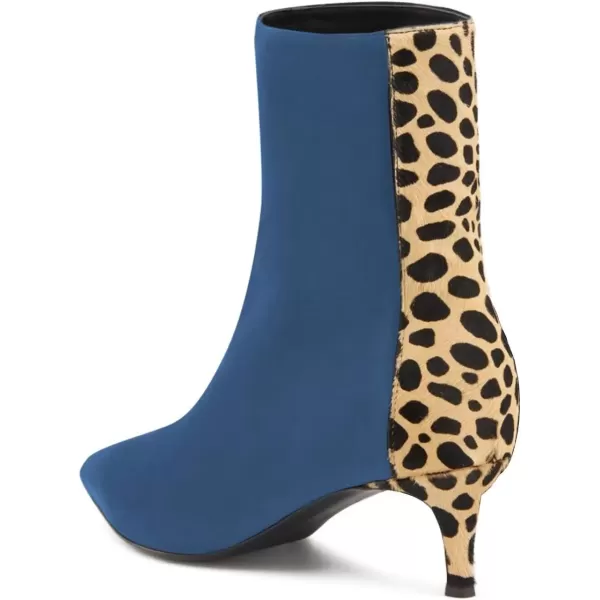 imageFSJ Womens Trendy Low Heel Ankle Leopard Boots Pointed Toe Booties Side Zipper Kitten Party Shoe 415 USGreen