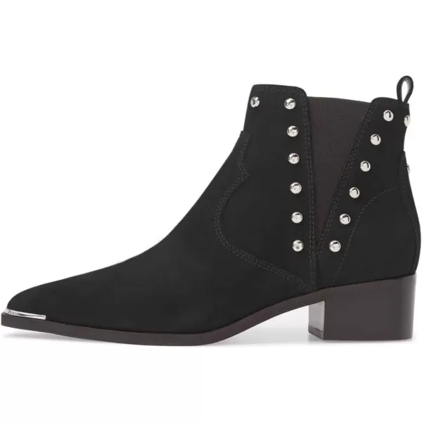 imageWomen Dressy Chelsea Ankle Boots Pointed Toe Chunky Low Heels Side Panel Faux Suede Shoes Size 415 USBlack