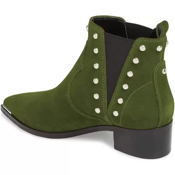 imageWomen Dressy Chelsea Ankle Boots Pointed Toe Chunky Low Heels Side Panel Faux Suede Shoes Size 415 USGreen