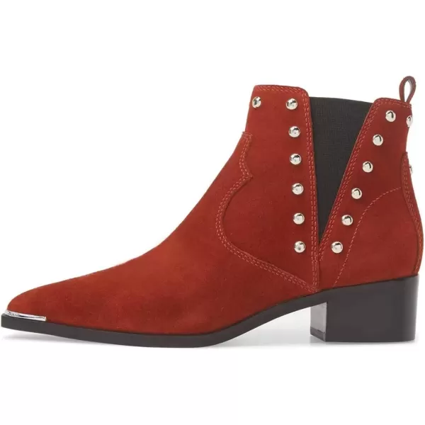 imageWomen Dressy Chelsea Ankle Boots Pointed Toe Chunky Low Heels Side Panel Faux Suede Shoes Size 415 USRed