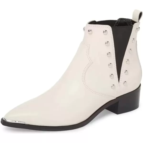 imageWomen Dressy Chelsea Ankle Boots Pointed Toe Chunky Low Heels Side Panel Faux Suede Shoes Size 415 USWhite