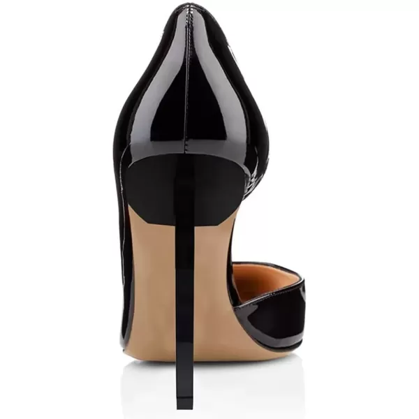 imageFSJ Comfort Pointed Toe Pumps for Women Black High Heel Dorsay Slip On Party Prom Shoe 415 M USBlackred Crystal