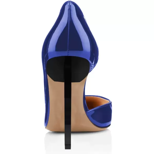imageFSJ Comfort Pointed Toe Pumps for Women Black High Heel Dorsay Slip On Party Prom Shoe 415 M USBlue