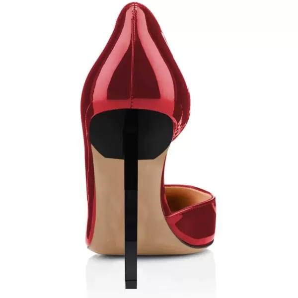 imageFSJ Comfort Pointed Toe Pumps for Women Black High Heel Dorsay Slip On Party Prom Shoe 415 M USDark Red