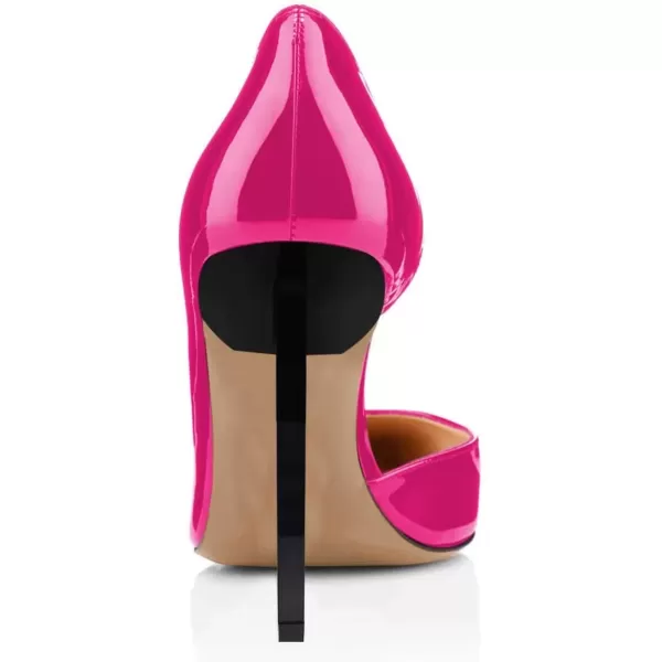 imageFSJ Comfort Pointed Toe Pumps for Women Black High Heel Dorsay Slip On Party Prom Shoe 415 M USFuchsia
