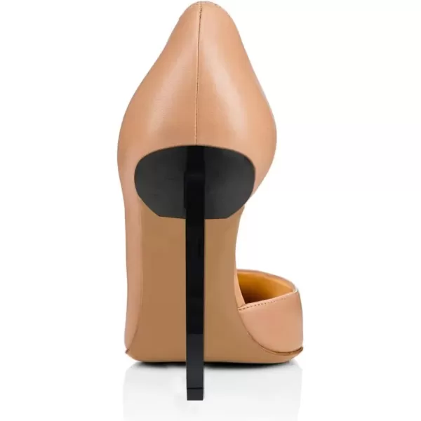 imageFSJ Comfort Pointed Toe Pumps for Women Black High Heel Dorsay Slip On Party Prom Shoe 415 M USNudepu