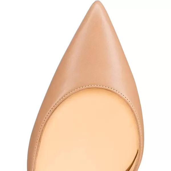 imageFSJ Comfort Pointed Toe Pumps for Women Black High Heel Dorsay Slip On Party Prom Shoe 415 M USNudepu