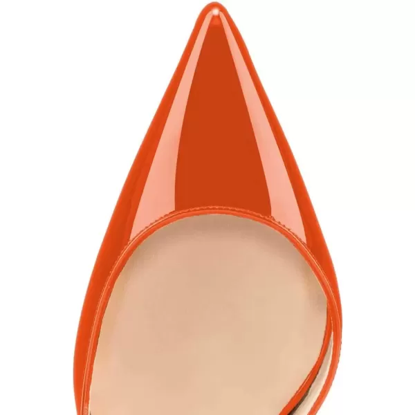 imageFSJ Comfort Pointed Toe Pumps for Women Black High Heel Dorsay Slip On Party Prom Shoe 415 M USOrange